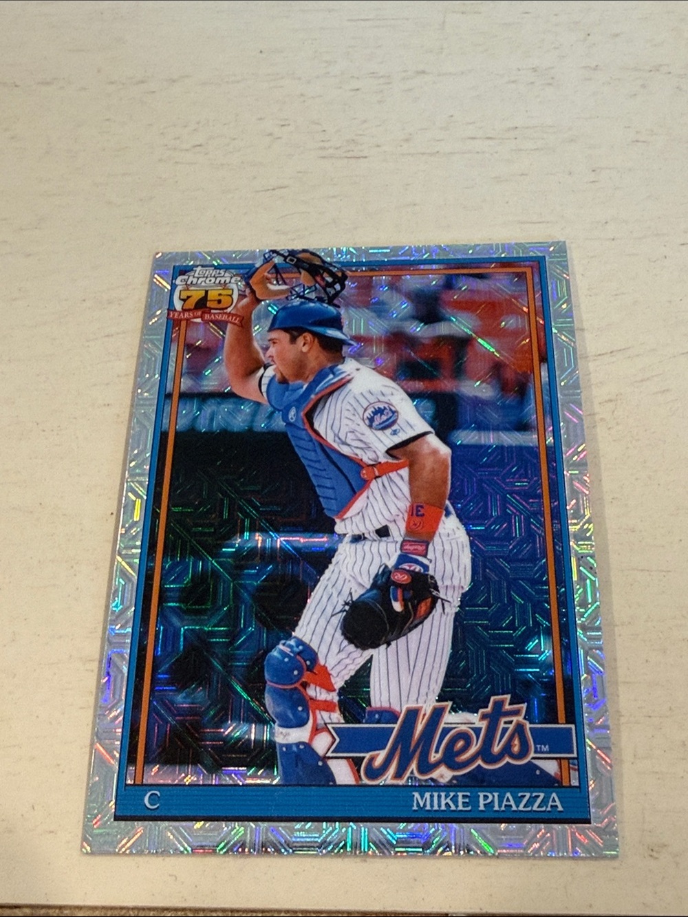 TOPPS 1 2026 Mike Piazza 75th Anniversary Mets Holographic Baseball Card